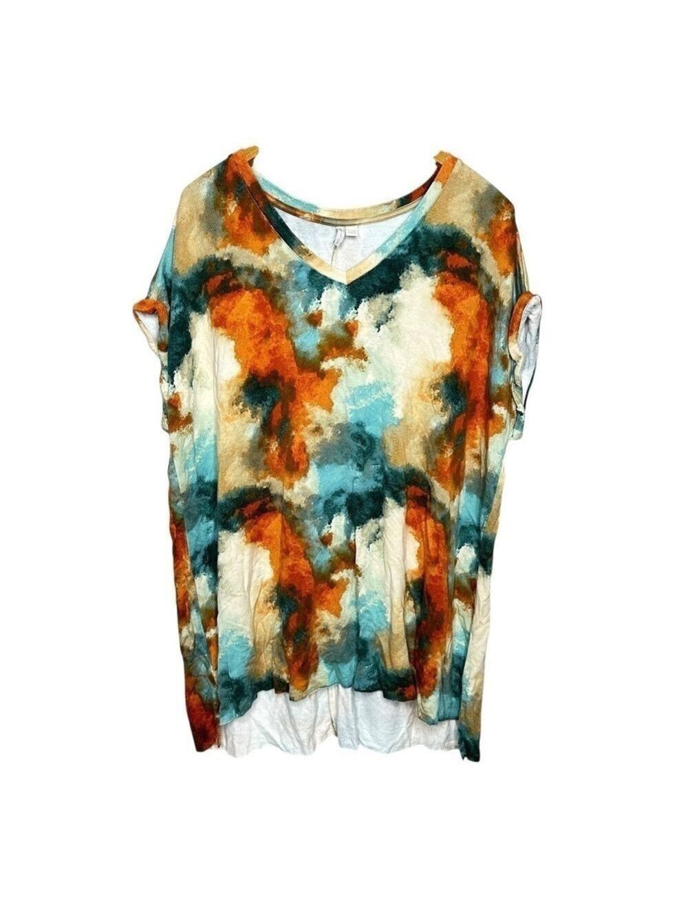 CATO Tie Dye Women’s V-Neck Multi-Colored Top Size 18/20W